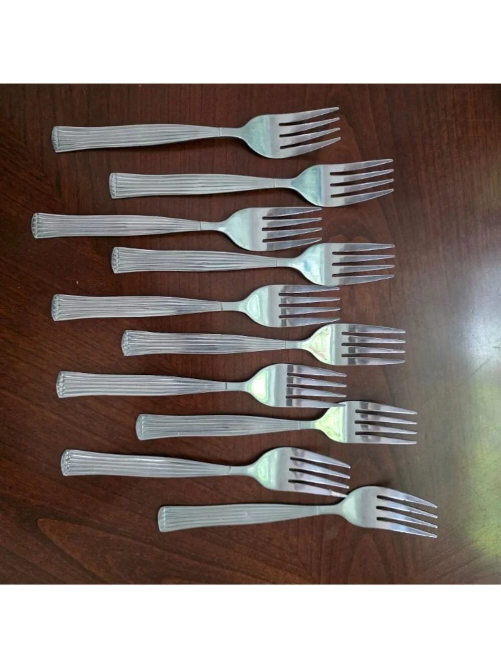 Alco Stainless 34-Piece Flatware Set Ribbed Handle Design Silverware Collection